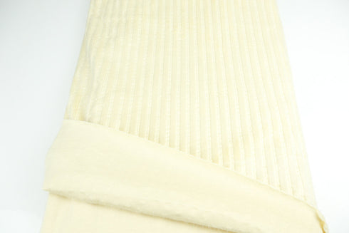 Light Yellow Plush Stripe Medium Weight Knit Fabric 1 yard 22 inches length ATK00404